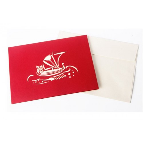 Handmade 3D Pop Up Card One Piece Going Merry Pirate Boat Birthday Card, Wedding Anniversary, Valentines Day, Mother's Day, Father's Day, Graduation Greeting Card