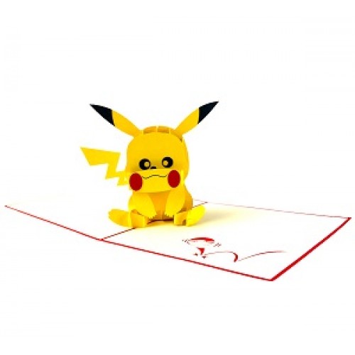 Handmade 3D Pop up Card Pikachu Pocket Monster Birthday, kid Child Party Invitation, baby Shower, New baby, Wedding Anniversary, Valentine's Day, Back to School
