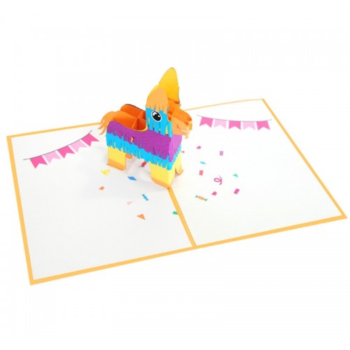 Handmade 3d Pop Up Card Pinata Birthday Party Wedding Anniversary Valentines Thank You Mexico Greeting Celebration Kid Child School Treats Candy Toys Joyful Gift