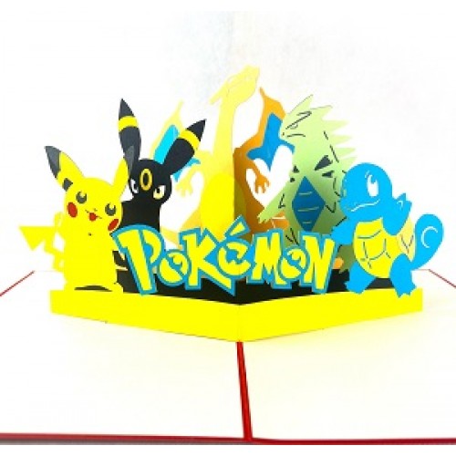 Handmade 3d Pop Up Card PokÃ©mon Pocket Monsters Birthday Kid Child Party Invitation Anniversary Mother's Day Father's Day Valentine's Day