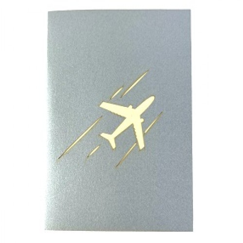 Handmade 3d Pop Up, Birthday Card,silver Airplane,christmas,valentines,father's Day,graduation,wedding Anniversary Card