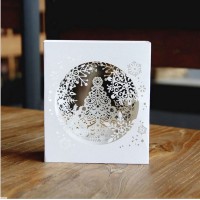 Handmade 3d Pop Up Greeting Card White Snowflake Christmas Xmas Papercraft Gift