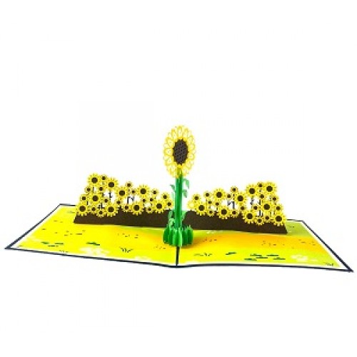 Handmade 3D Pop Up Card Summer Sunflower Birthday Wedding Anniversary Mother's Day Big Day Thank You Get Well Sympathy Pass Exam Housewarming Greetings