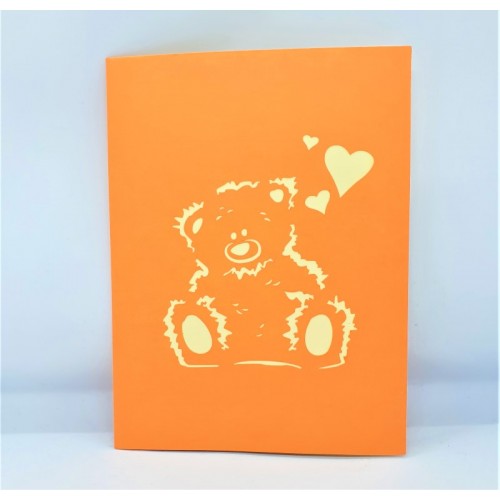 Handmade 3D Pop Up Card Love Teddy Bear Birthday Wedding Anniversary Valentine's Day Father's Day Baby Birth Born Party Invitation