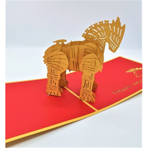 Handmade 3d Pop Up Card,birthday Card,anniversary Card,greeting Card,trojan Horse Moving Leaving Card,congratulations Card,celebration Cards,new Job Card,pass Exam