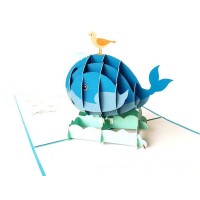 Handmade 3d Pop Up Birthday Card Whale Bird Sea Ocean Animal Valentines,wedding Anniversary,mother's Day,father's Day,thank You,baby Shower