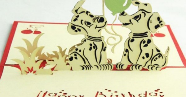 Handmade 3d Pop Up Birthday Card Dalmatians Dog Animal Pet Partner ...